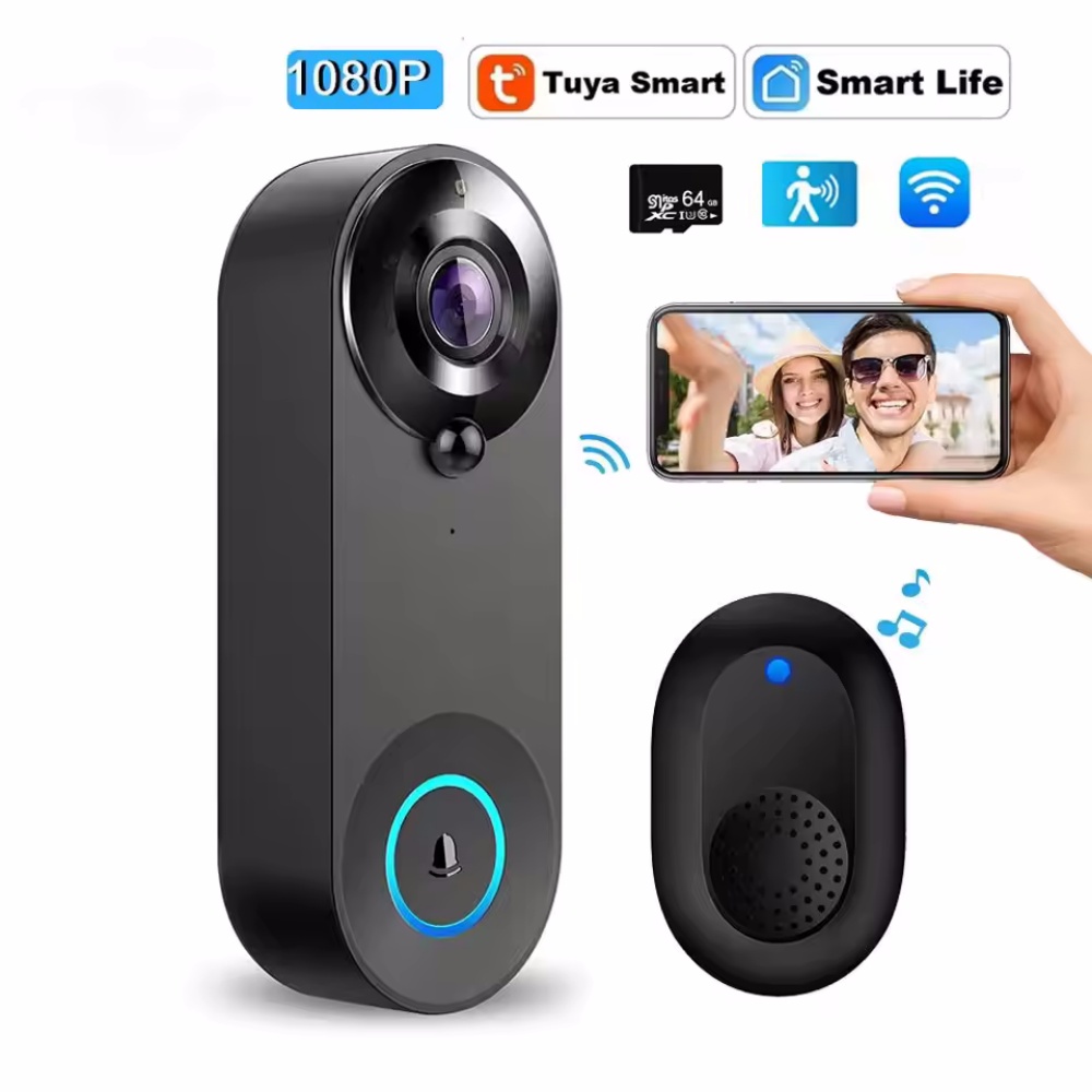 Smart Home Video Doorbell Enhanced Security With Smart Doorbell - Tuya 1080P kablosuz WIFI kapı zili