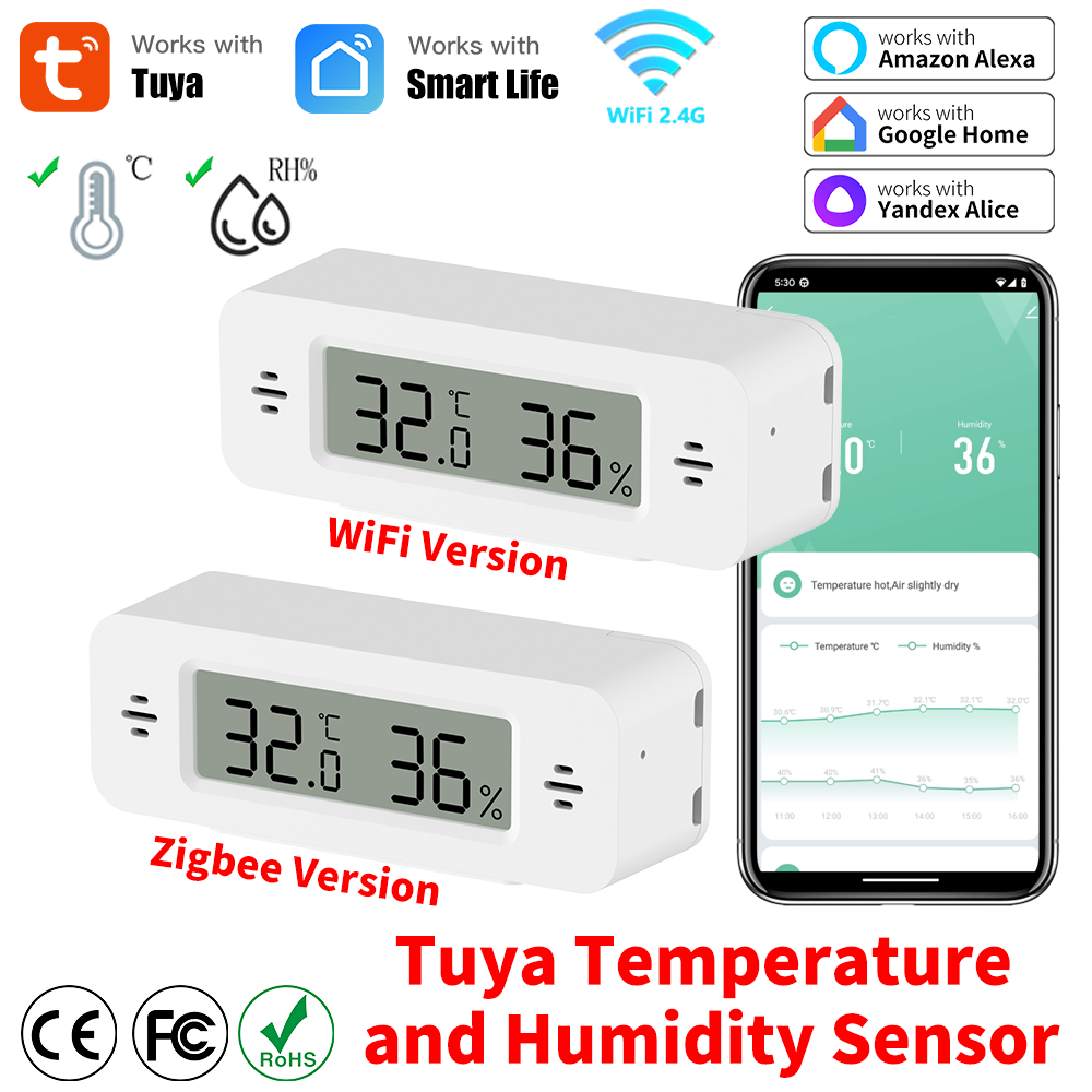 Smart Home Villa - Tuya WiFi/Zigbee Sıcaklık Nem Sensörü Akıllı