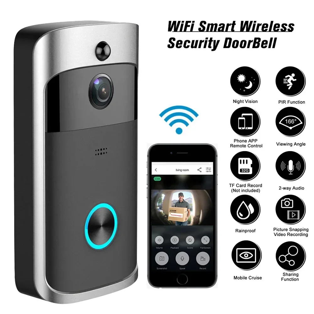 Smart Home Video Doorbell Enhanced Security With Smart Doorbell - 720P HD Akıllı Ev Kablosuz WIFI