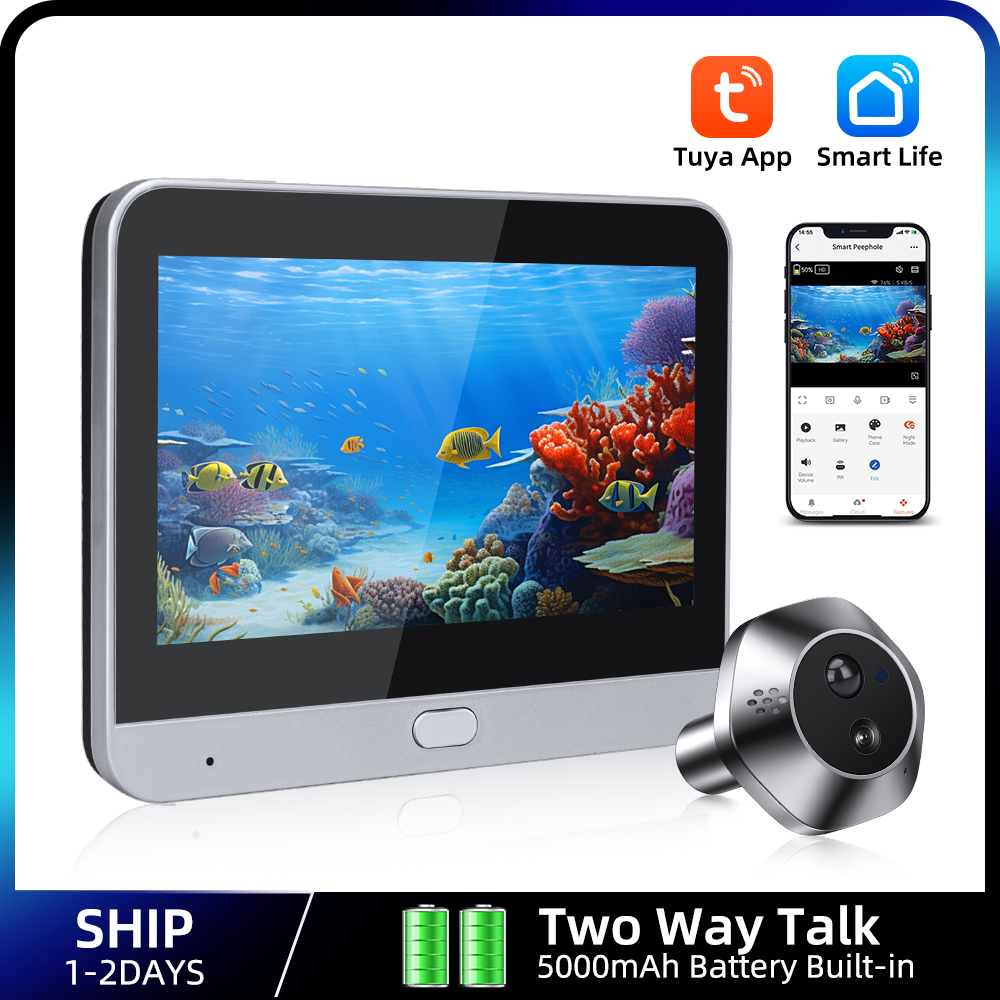 Smart Home Battery Camera - 1080P WiFi Peephole Tuya Akıllı Peephole