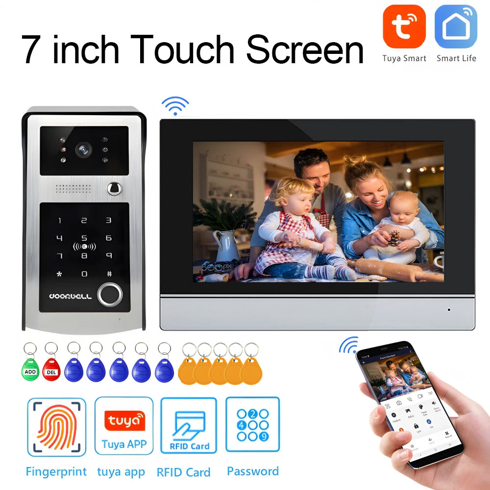 Smart Home Video Doorbell Enhanced Security With Smart Doorbell - Wifi Tuya 7 İnç Dokunmatik Ekranlı