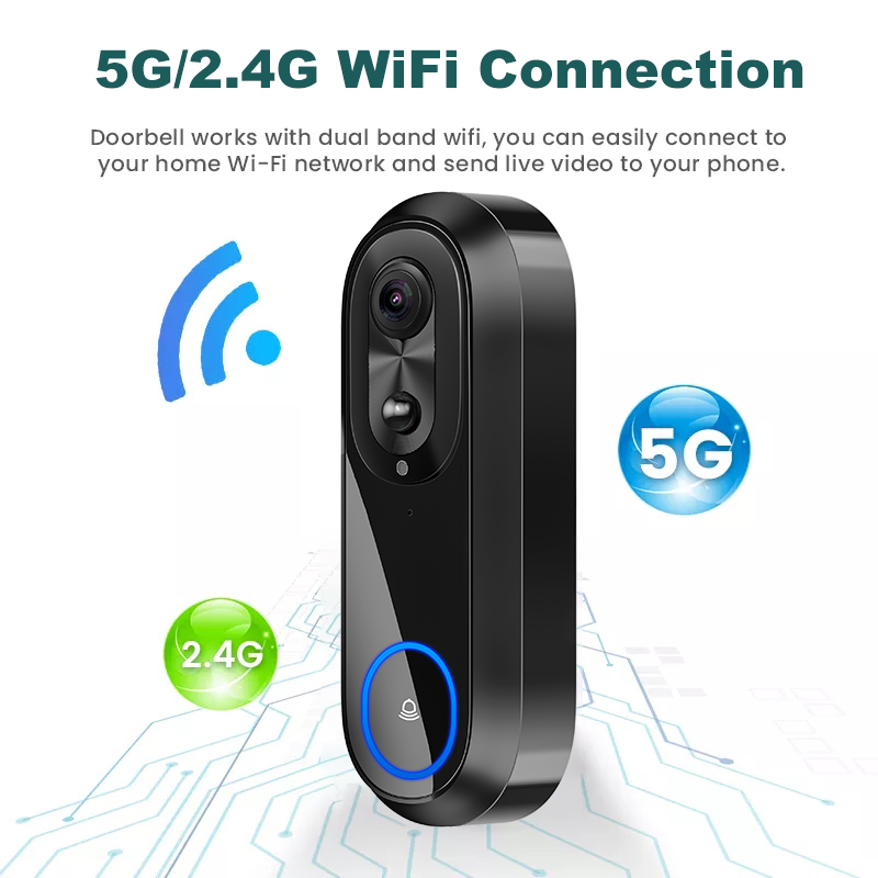 5G 2.4G WiFi Video Kapı Zili 1 - Smart Home Battery Camera incelemesi ve fiyatı