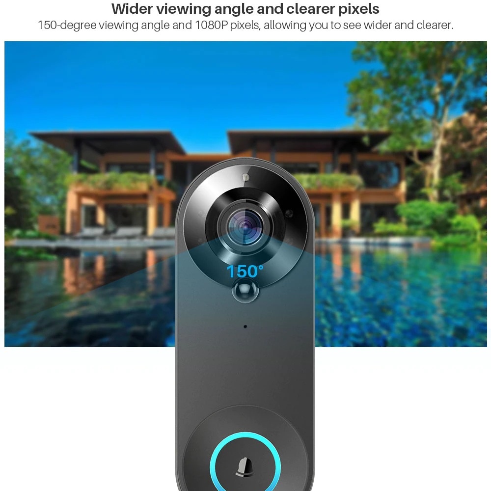 Tuya 1080P kablosuz WIFI kapı  - Smart Home Video Doorbell Enhanced Security With Smart Doorbell incelemesi ve fiyatı