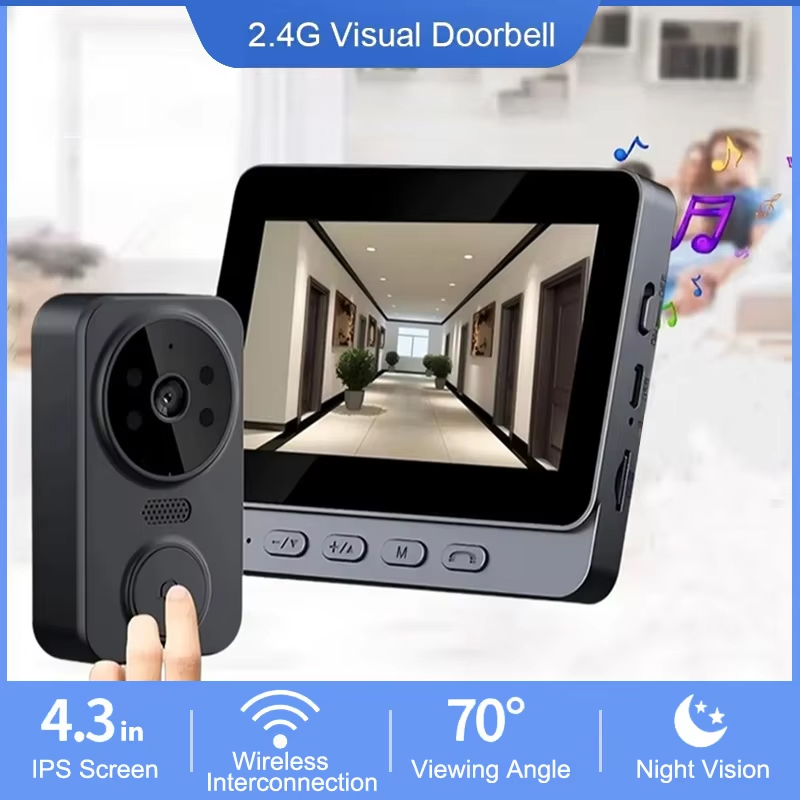 4.3 inç WiFi Kablosuz Görüntül - Smart Home Video Doorbell Enhanced Security With Smart Doorbell incelemesi ve fiyatı